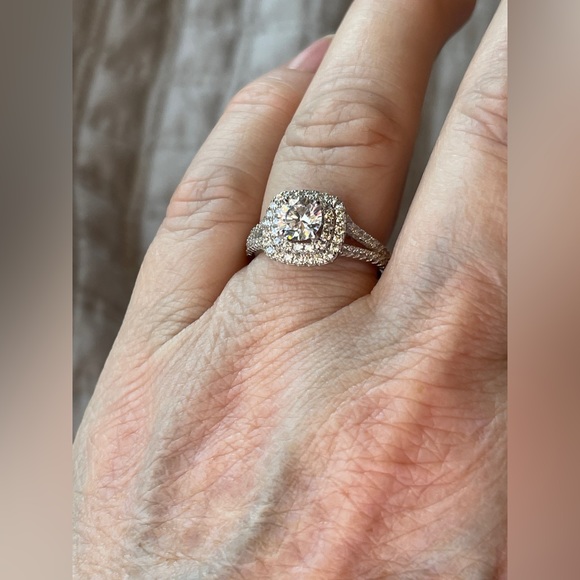 Wedding Set with Sapphire in heavy Pave on this 1ct Engagement Sterling! - Picture 14 of 16